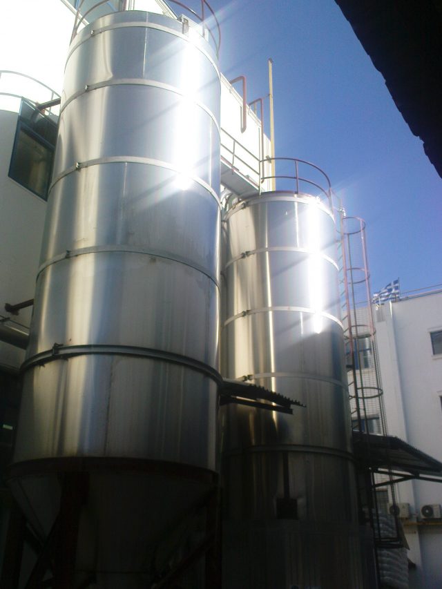 Stainless steel silos