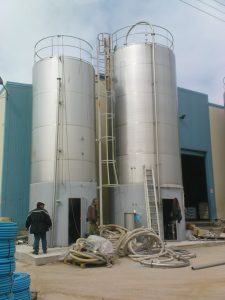 skirted metal silos